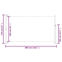 Ausziehbare Seitenmarkise 170×300 cm Braun