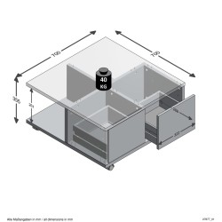 FMD Mobiler Couchtisch Antik-Stil