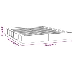 Massivholzbett Grau 135x190 cm