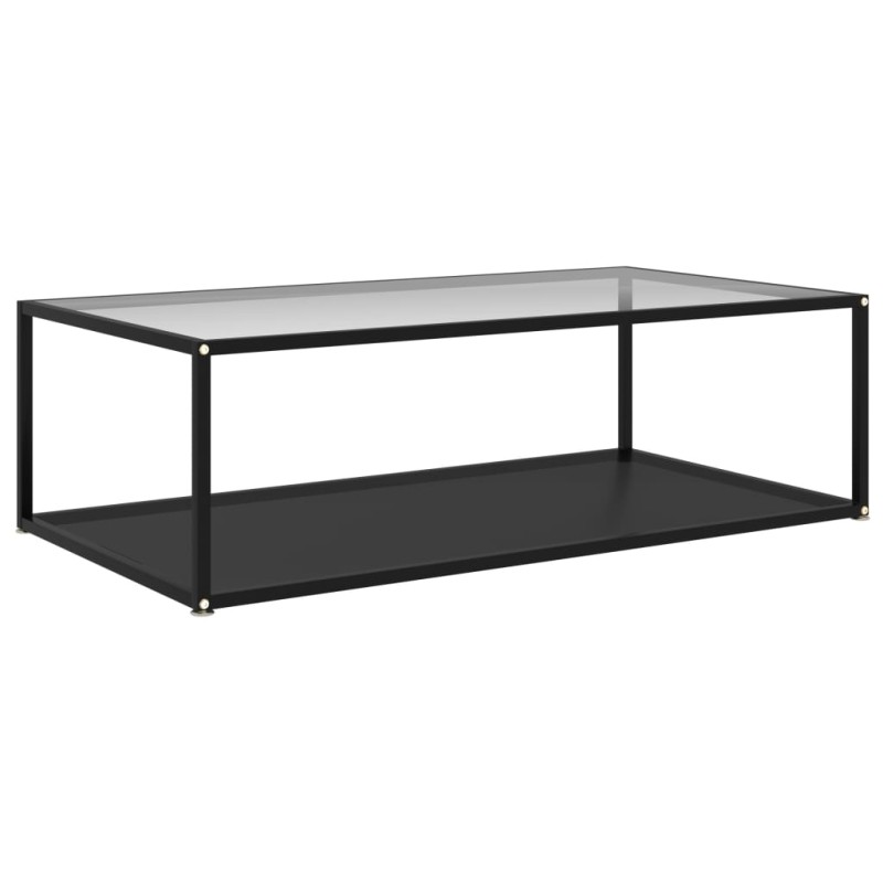 Couchtisch Transparent und Schwarz 120x60x35 cm Hartglas