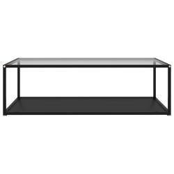 Couchtisch Transparent und Schwarz 120x60x35 cm Hartglas