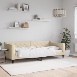 Tagesbett Creme 90x200 cm Stoff