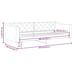 Tagesbett Creme 90x200 cm Stoff