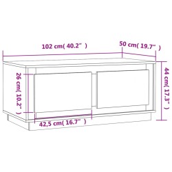 Couchtisch Schwarz 102x50x44 cm Holzwerkstoff