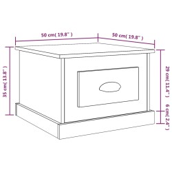 Couchtisch Schwarz 50x50x35 cm Holzwerkstoff