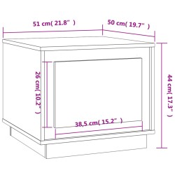 Couchtisch Braun Eichen-Optik 51x50x44 cm Holzwerkstoff