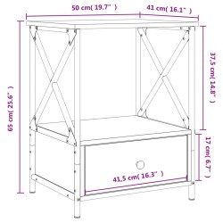 Nachttisch Schwarz 50x41x65 cm Holzwerkstoff