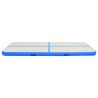 Aufblasbare Gymnastikmatte mit Pumpe 400x100x15 cm PVC Blau