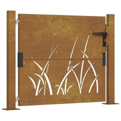 Gartentor 105x80 cm Cortenstahl Gras-Design