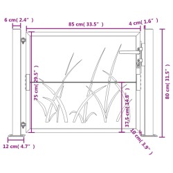 Gartentor 105x80 cm Cortenstahl Gras-Design