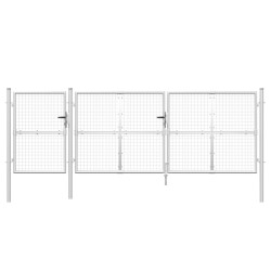 Mesh-Gartentor Silbern 400x175 cm Verzinkter Stahl