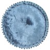 Pouf Rund Samt 40x20 cm Blau