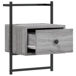 Wand-Nachttisch Grau Sonoma 35x30x51 cm Holzwerkstoff