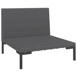 Gartensofas 2 Stk. mit Kissen Halbrundes Poly Rattan