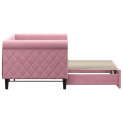 Tagesbett Ausziehbar Rosa 80x200 cm Samt