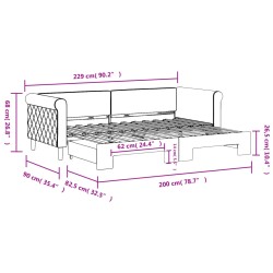 Tagesbett Ausziehbar Rosa 80x200 cm Samt