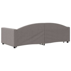 Tagesbett Ausziehbar Taupe 90x200 cm Stoff