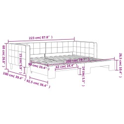 Tagesbett Ausziehbar Dunkelgrün 90x200 cm Samt