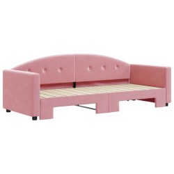 Tagesbett Ausziehbar Rosa 80x200 cm Samt