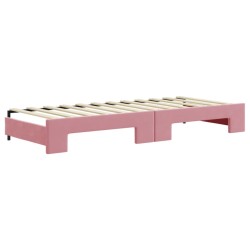 Tagesbett Ausziehbar Rosa 80x200 cm Samt