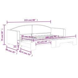 Tagesbett Ausziehbar Creme 80x200 cm Stoff