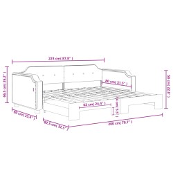 Tagesbett Ausziehbar Hellgrau 80x200 cm Stoff