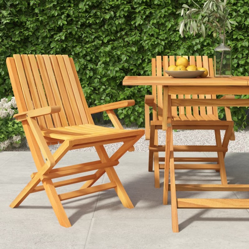 Gartenstühle 2 Stk. Klappbar 61x67x90 cm Massivholz Teak