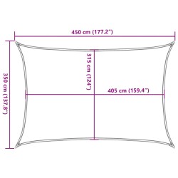 Sonnensegel 160 g/m² Orange 3,5x4,5 m HDPE