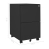 Aktenschrank mit Rollen Anthrazit 39x45x67 cm Stahl