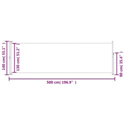 Ausziehbare Seitenmarkise 140×500 cm Rot