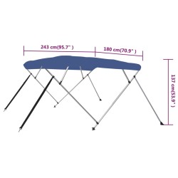 4-Bow Bimini Top Blau 243x180x137 cm