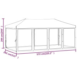 Partyzelt Faltbar mit Seitenwänden Taupe 3x6 m