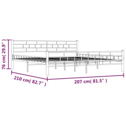 Bettgestell Weiß Metall 200×200 cm