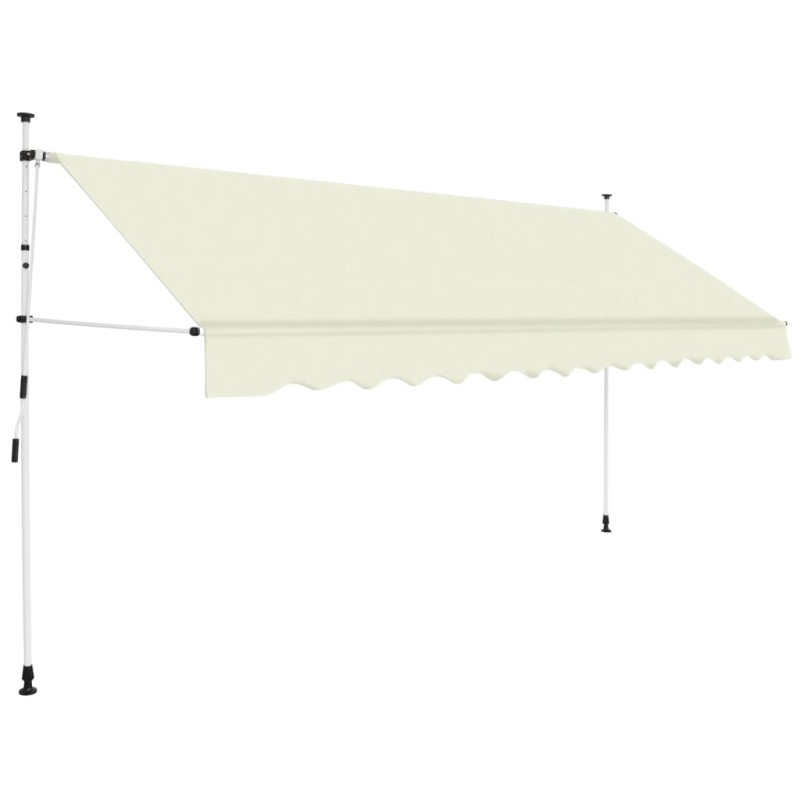 Einziehbare Markise Handbetrieben 350 cm Cremeweiß