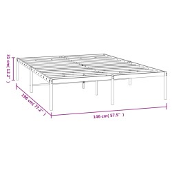 Bettgestell Metall Schwarz 140x190 cm