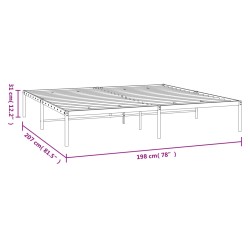 Bettgestell Metall Schwarz 193x203 cm