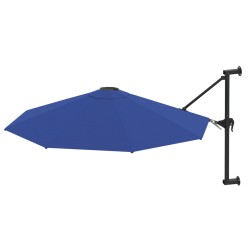 Sonnenschirm zur Wandmontage mit Metall-Mast 300 cm Blau