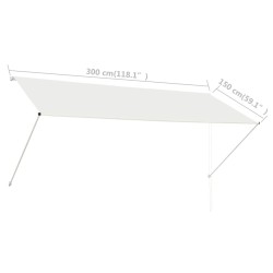 Einziehbare Markise 300×150 cm Creme