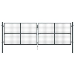 Mesh-Gartentor Verzinkter Stahl 400 x 175 cm Grau