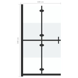 Faltbare begehbare Duschwand Halbmattiertes ESG-Glas 100x190 cm