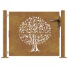 Gartentor 105x105 cm Cortenstahl Baum-Design