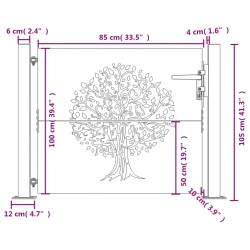 Gartentor 105x105 cm Cortenstahl Baum-Design