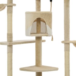 Katzen-Kratzbaum Sisal 203 cm Beige und Weiß