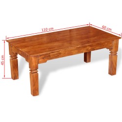 Couchtisch Massivholz 110x60x45 cm