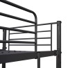 Etagenbett mit Tischrahmen Schwarz Metall 90x200 cm