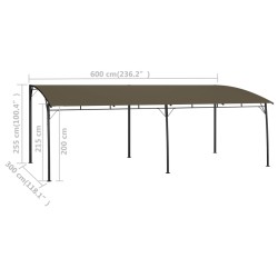 Garten-Sonnenschutz 6x3x2,55 m Taupe