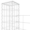 Gabionenkorb U-Form mit 4 Säulen Eisen 380x20x200 cm