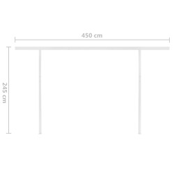 Markise Manuell Einziehbar mit Pfosten 5x3,5 m Anthrazit