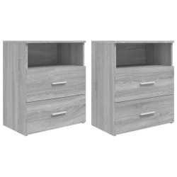 Nachttische 2 Stk. Grau Sonoma 50x32x60 cm