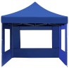 Profi-Partyzelt Faltbar mit Wänden Aluminium 4,5x3 m Blau